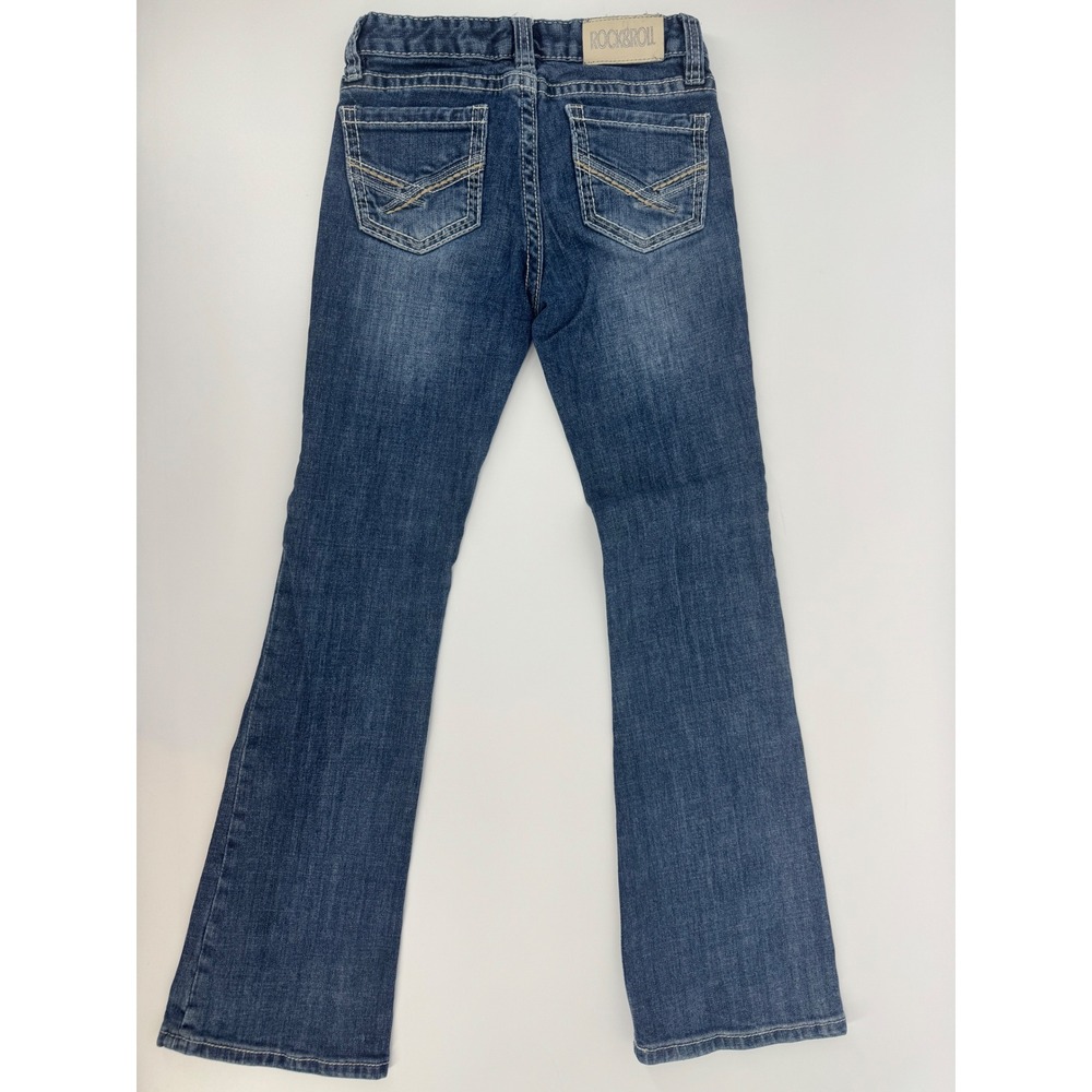 Rock and Roll Denim Girls Bootcut Jeans Dark Wash Adjustable Waist Size 10 - Picture 3 of 13